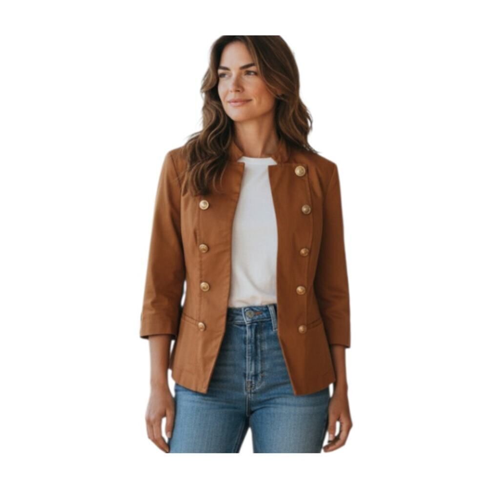 DRESSBARN BROWN MILITARY STYLE JACKET SZ.L EUC.